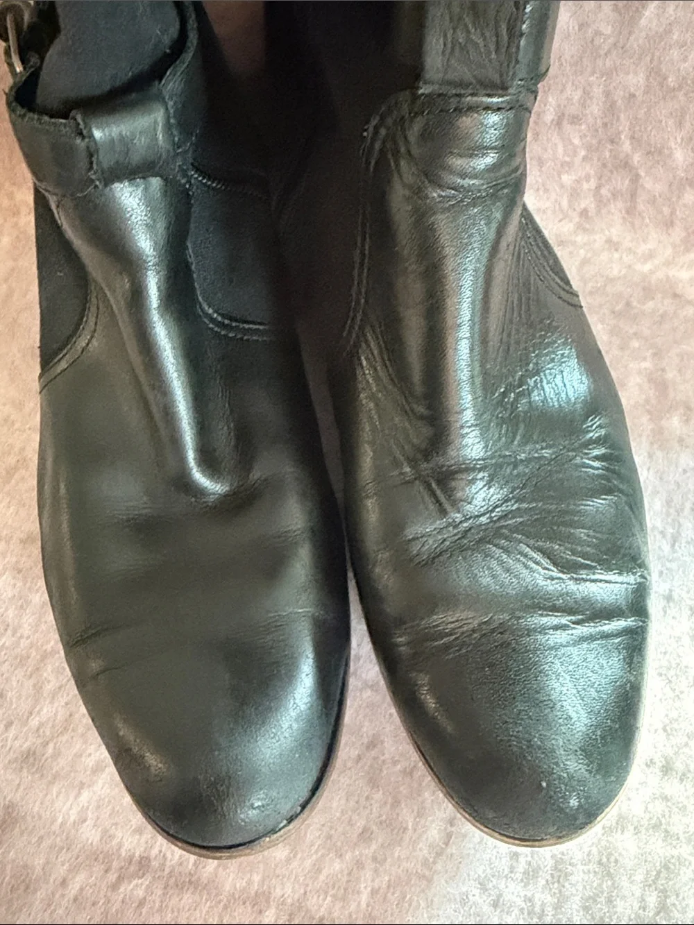 Patagonia Black Over-the-Knee Buckle Riding Boots